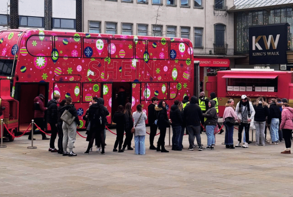 Gloucester’s Kings Squares attracts the Shein bus tour